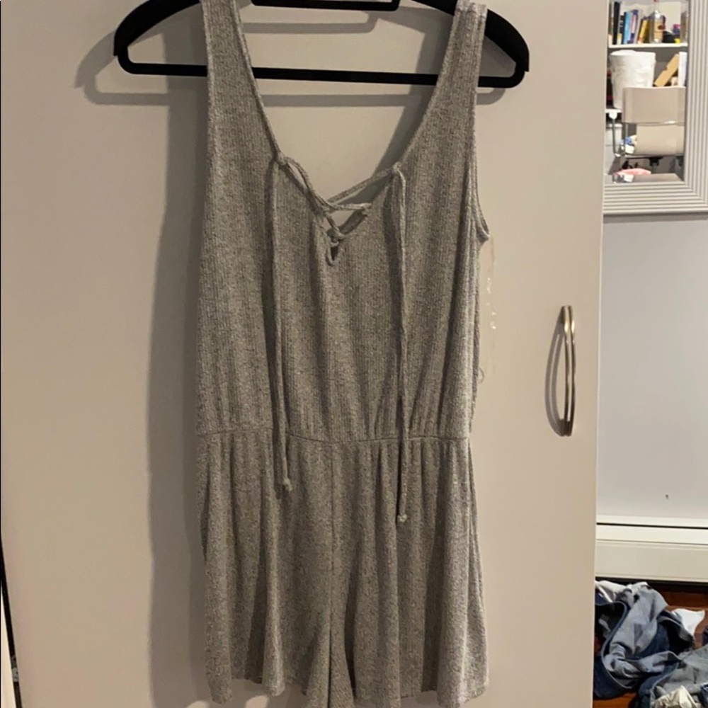 grey tied up romper